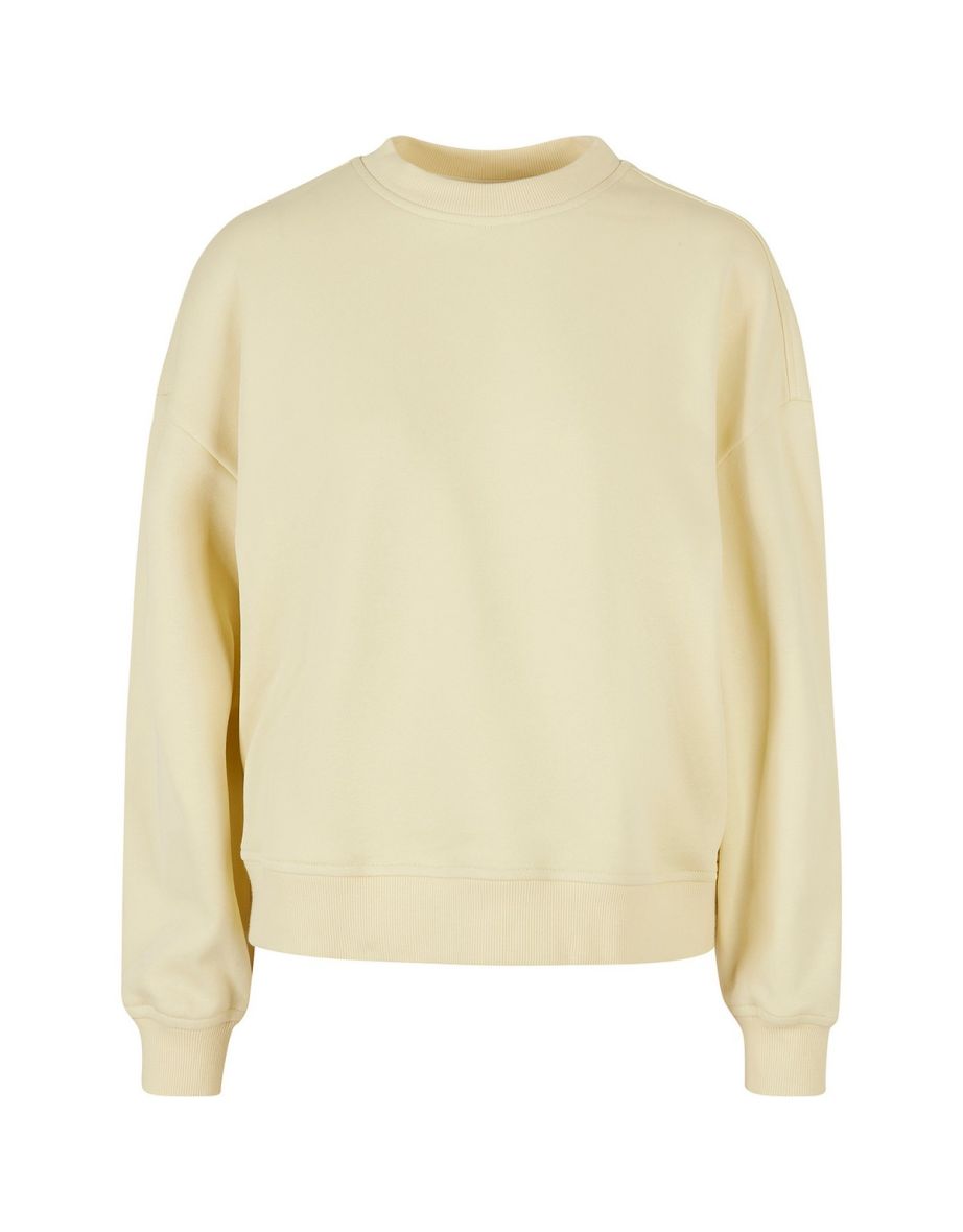 Womens/Ladies Oversized Sweatshirt - Soft Yellow
