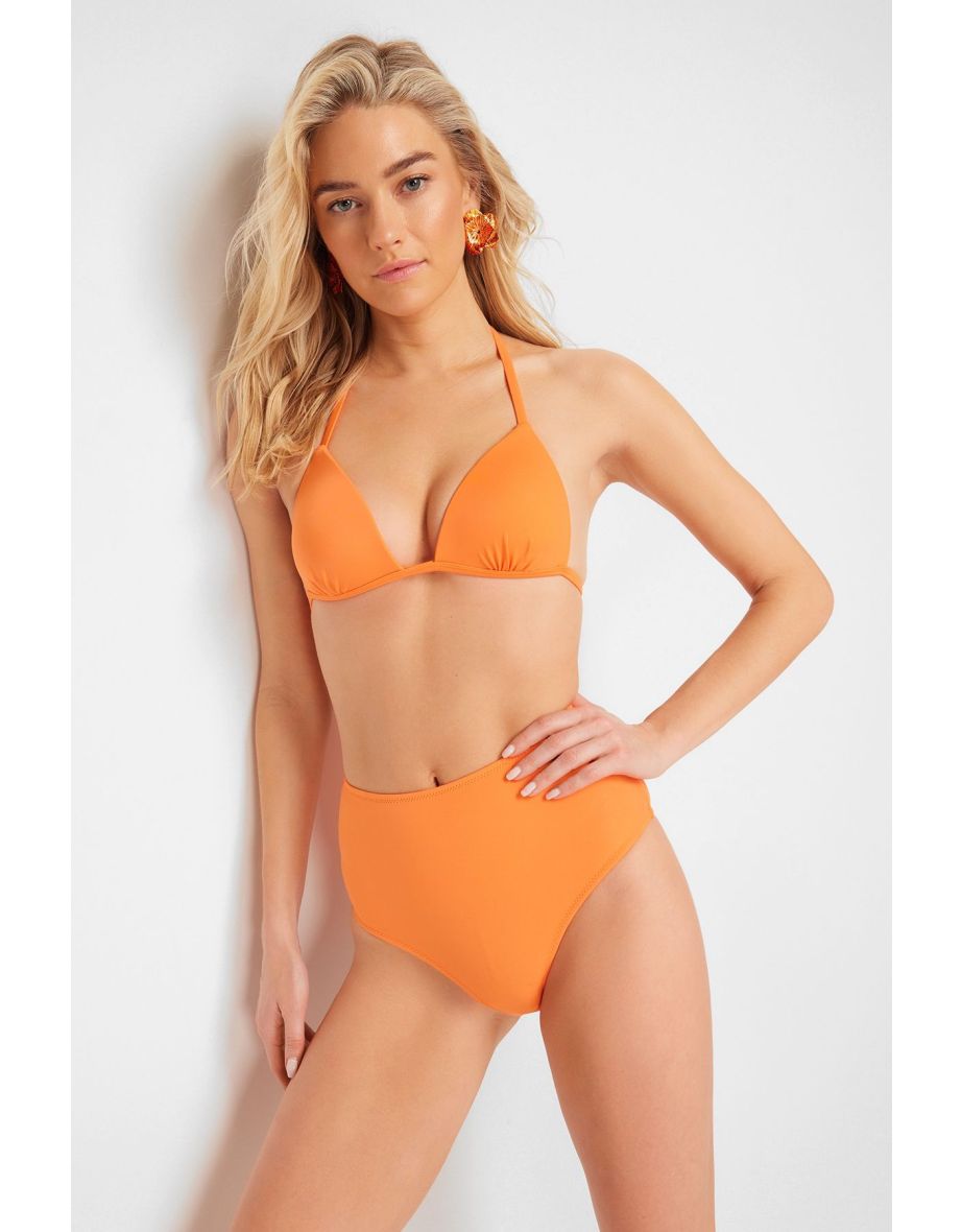Orange High Waist Bikini Bottom