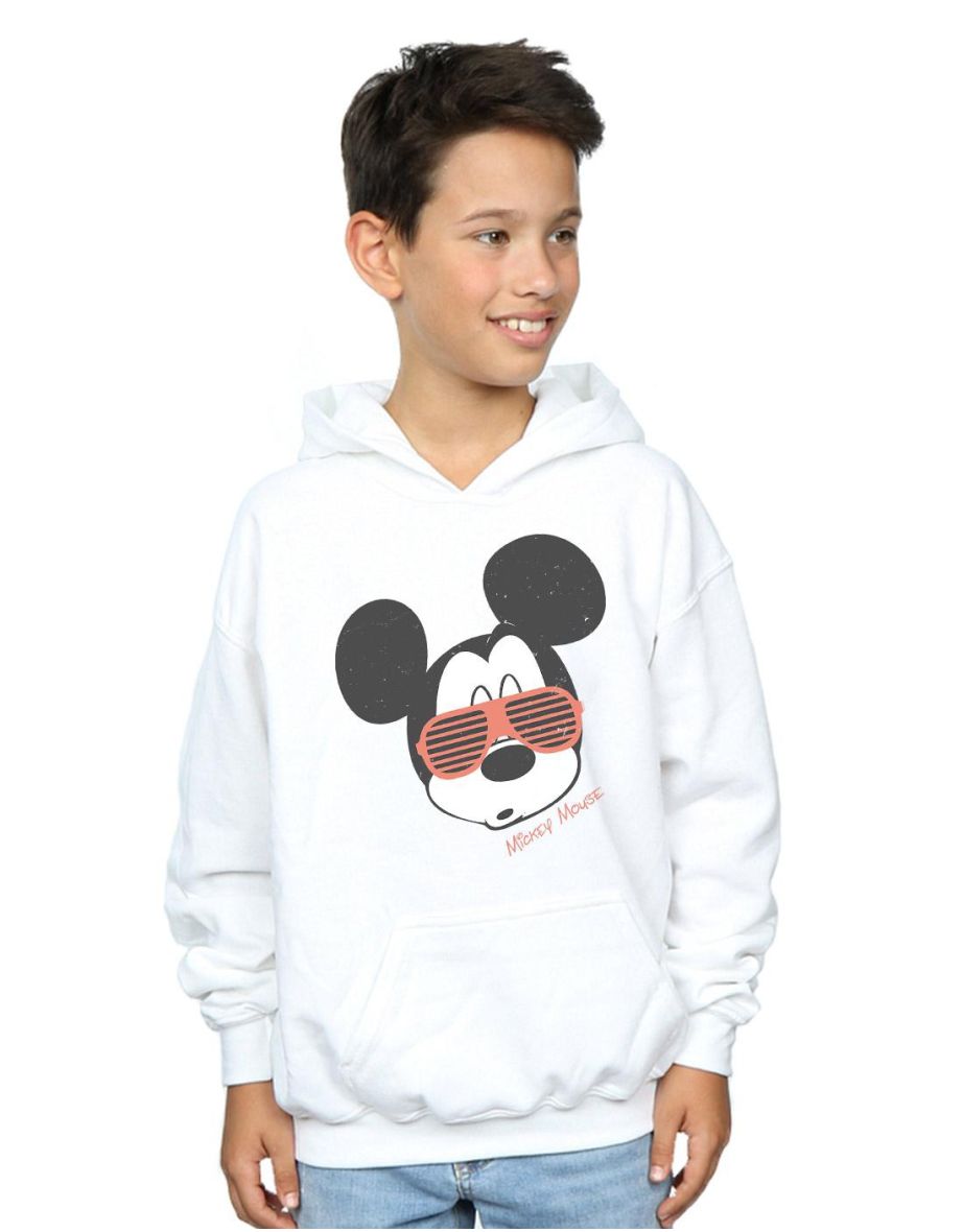 Disney Boys Mickey Mouse Sunglasses Hoodie - White
