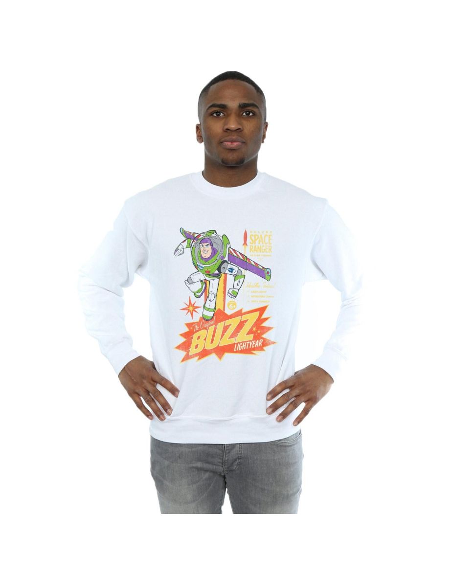 Disney Mens Toy Story 4 The Original Buzz Lightyear Sweatshirt - White