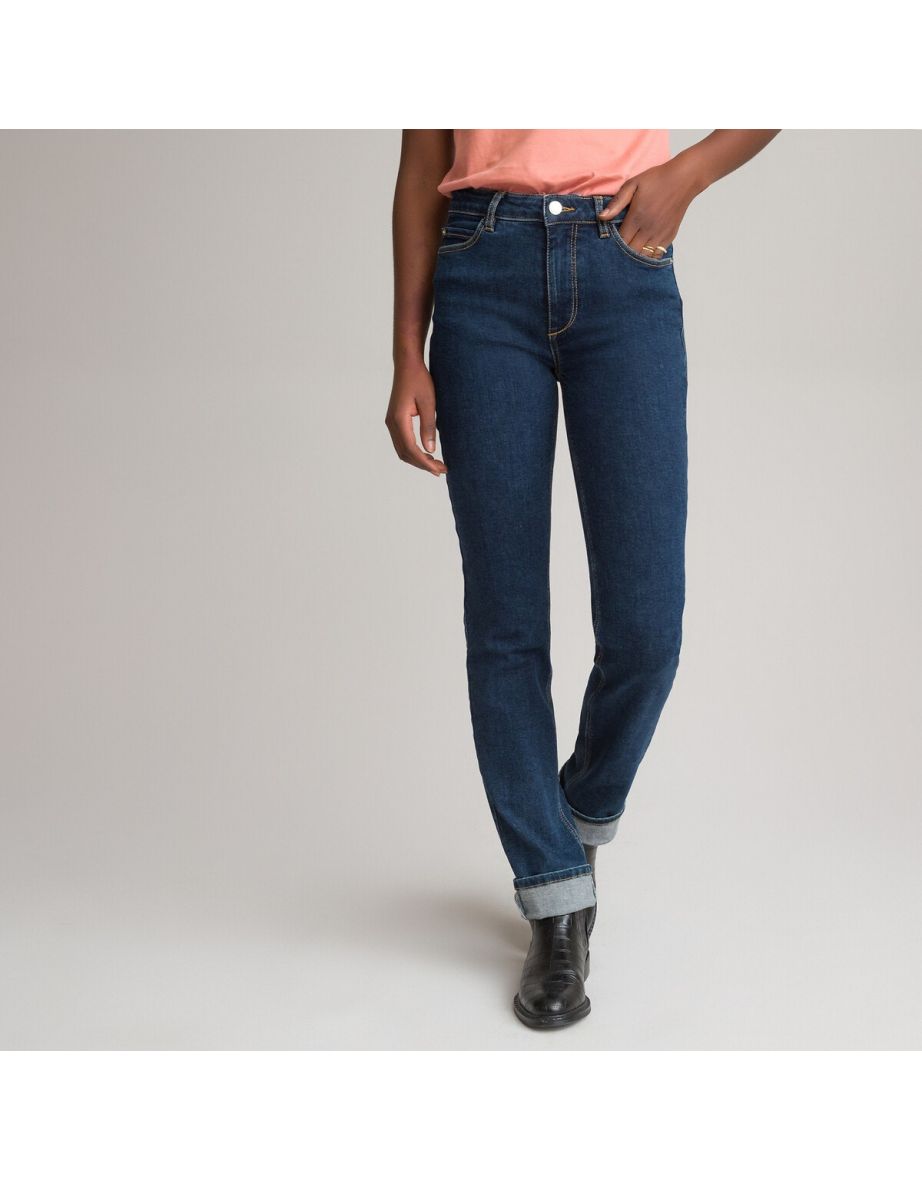 Straight Push-Up Jeans for Maximum Comfort, Mid Rise Length 31.5'' - 4