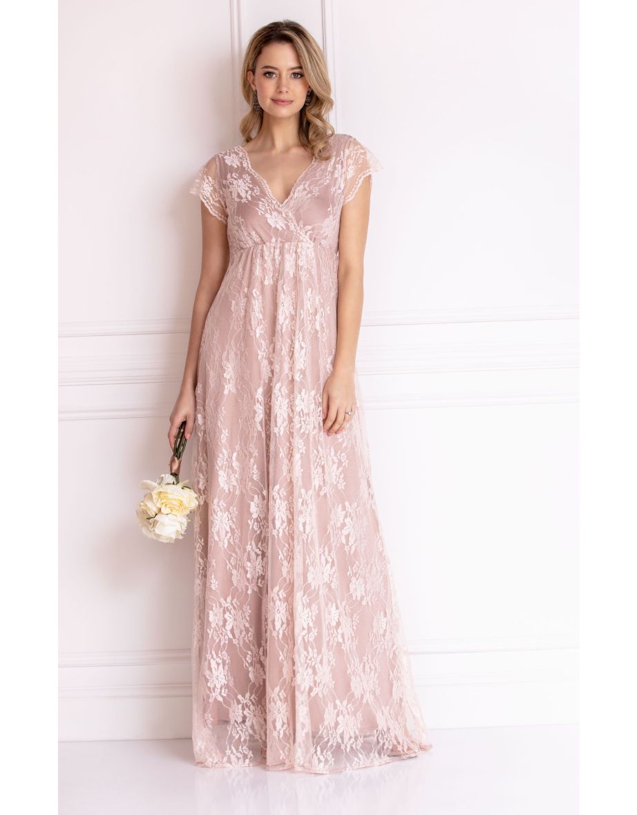 Shop Floral Embroidered Pleated A Line Maxi Dress Online in Bahrain VogaCloset