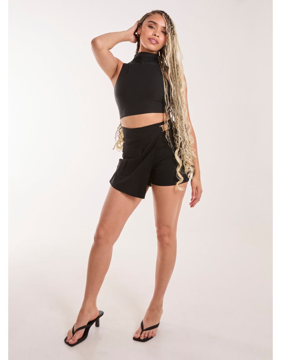 Utility Belt Detail Wrap Skort