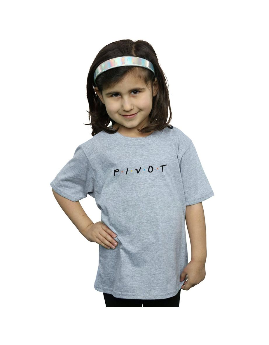 Friends Girls Pivot Logo Cotton T-Shirt - Sports Grey