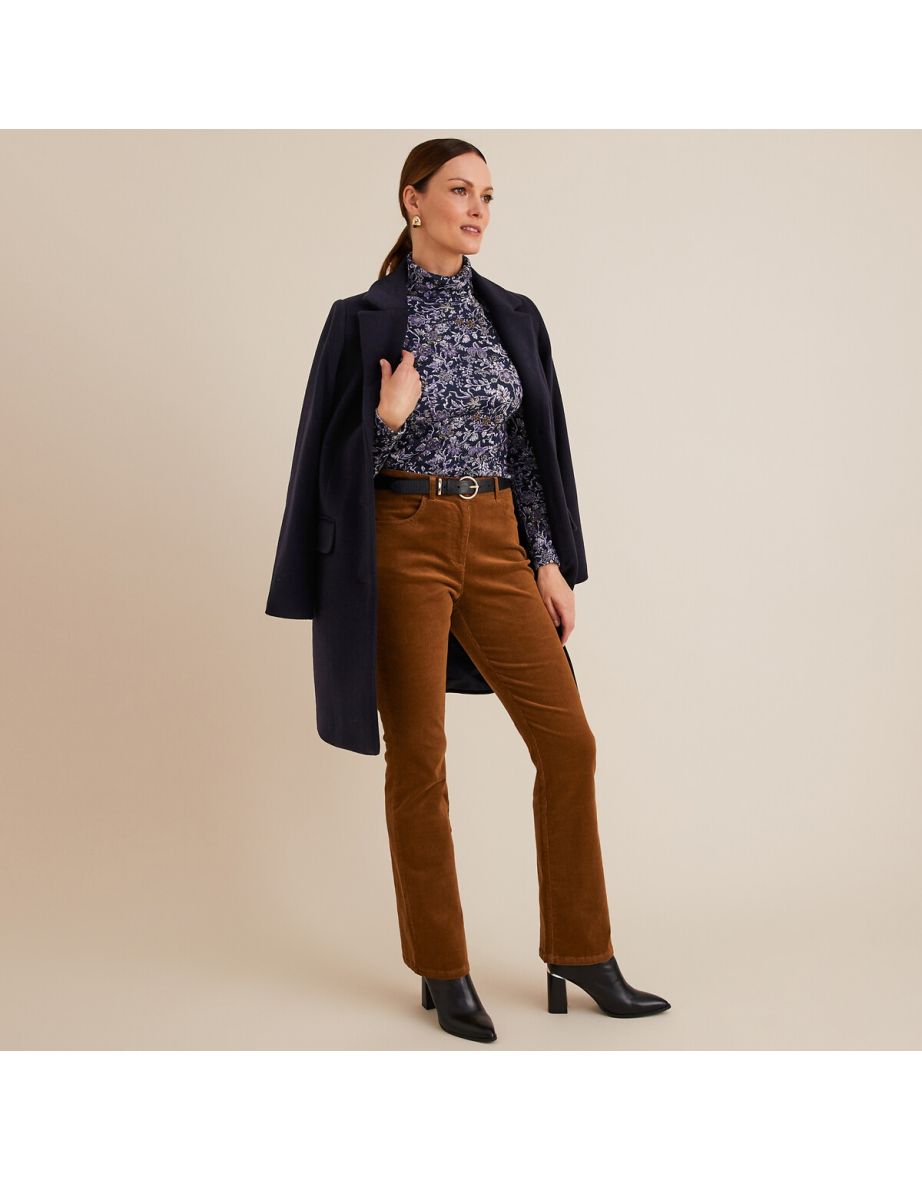 Corduroy Bootcut Trousers, Length 31.5"
