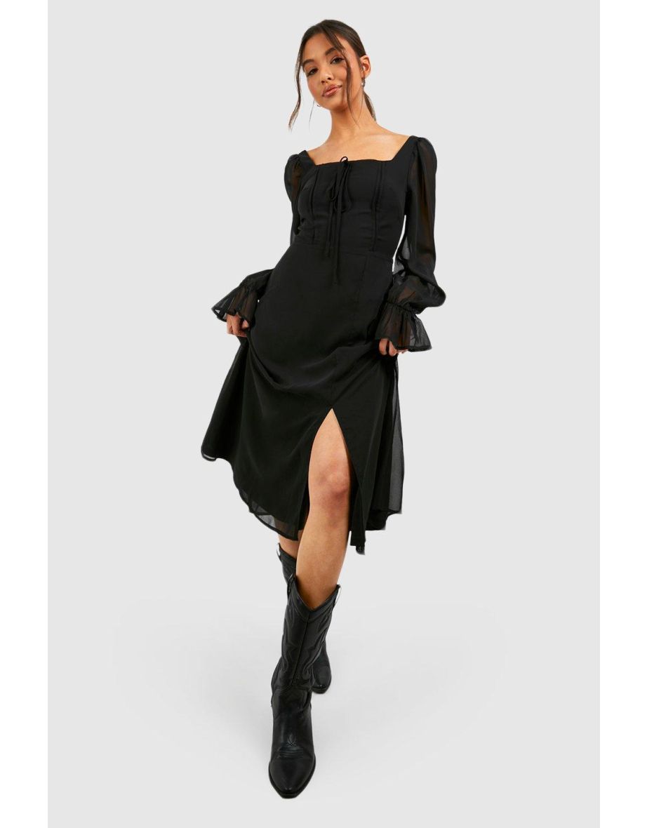 Black milkmaid outlet dress