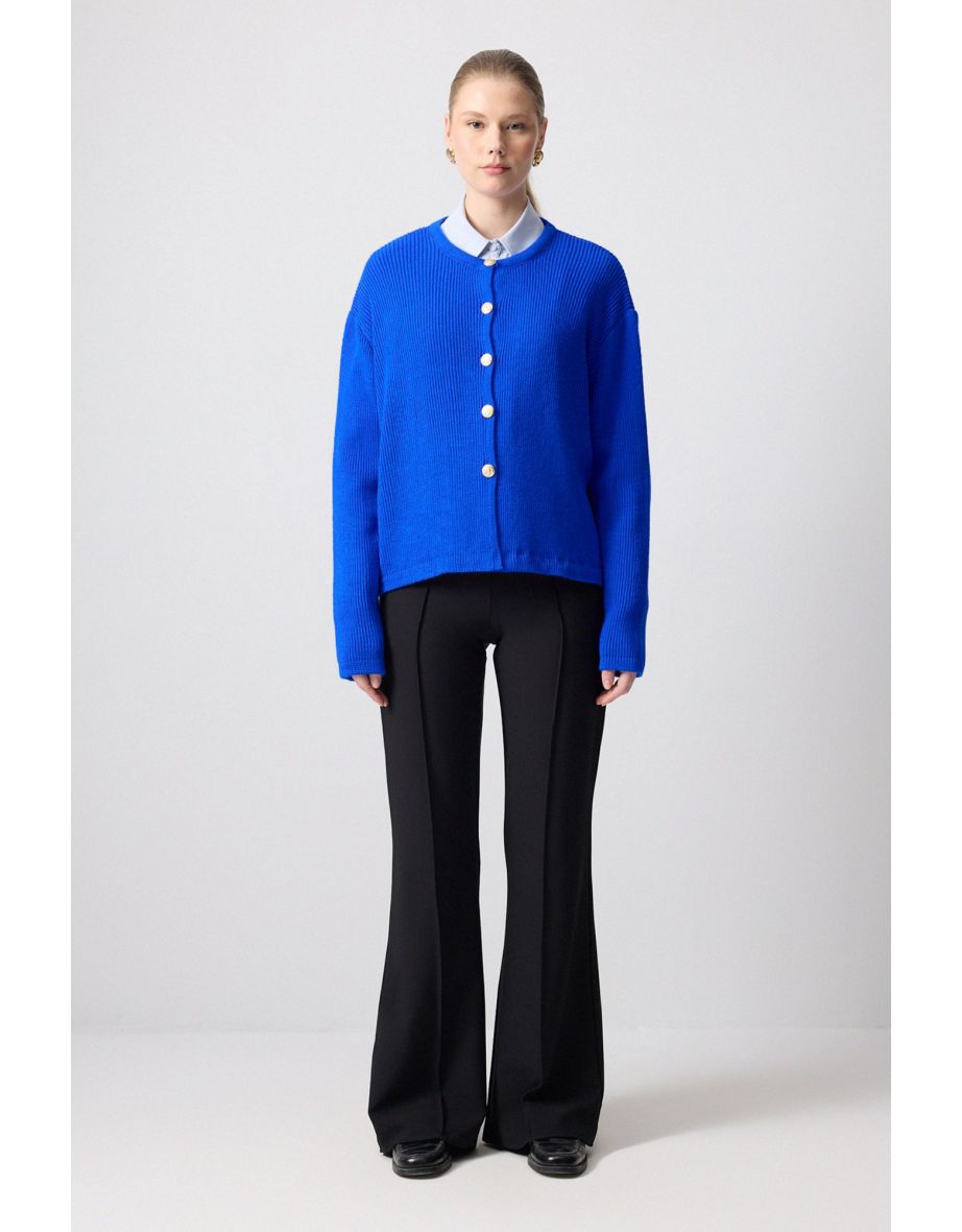 SHORT CARDIGAN WITH GOLD BUTTONS