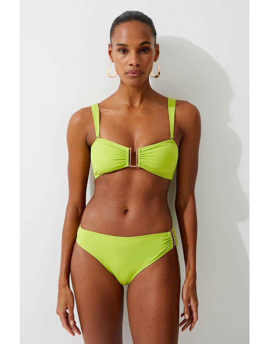 Detachable Strap Gold Trim Bikini Top