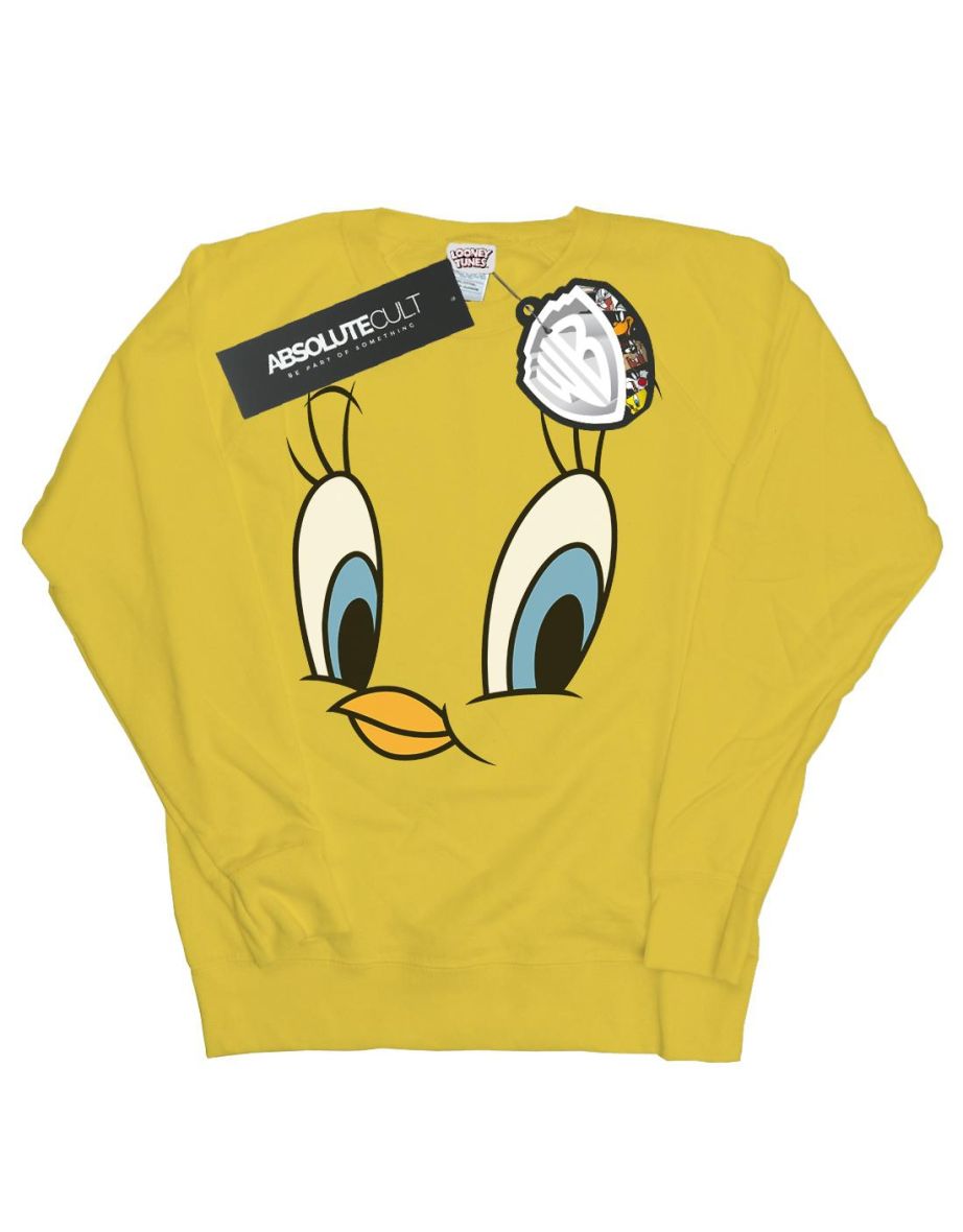 Looney Tunes Girls Tweety Pie Face Sweatshirt - Sunflower