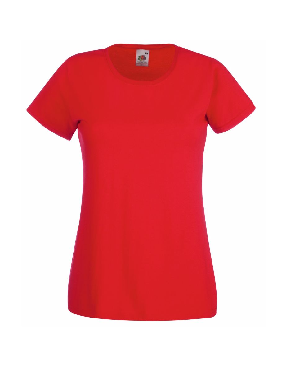 Fruit Of The Loom Ladies/Womens Lady-Fit Valueweight Short Sleeve T-Shirt (Pack Of 5) - Red