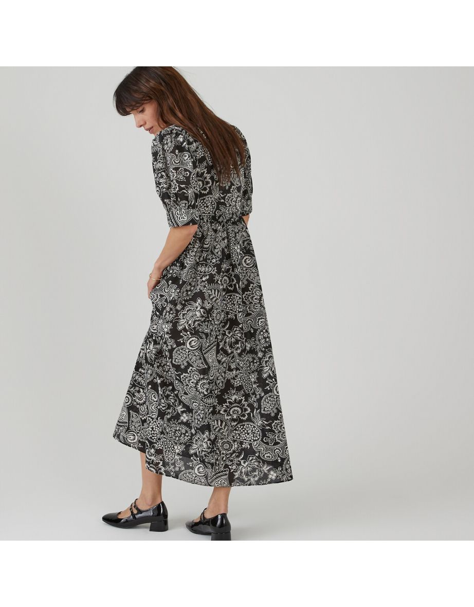 Floral Cotton Midaxi Dress - 3