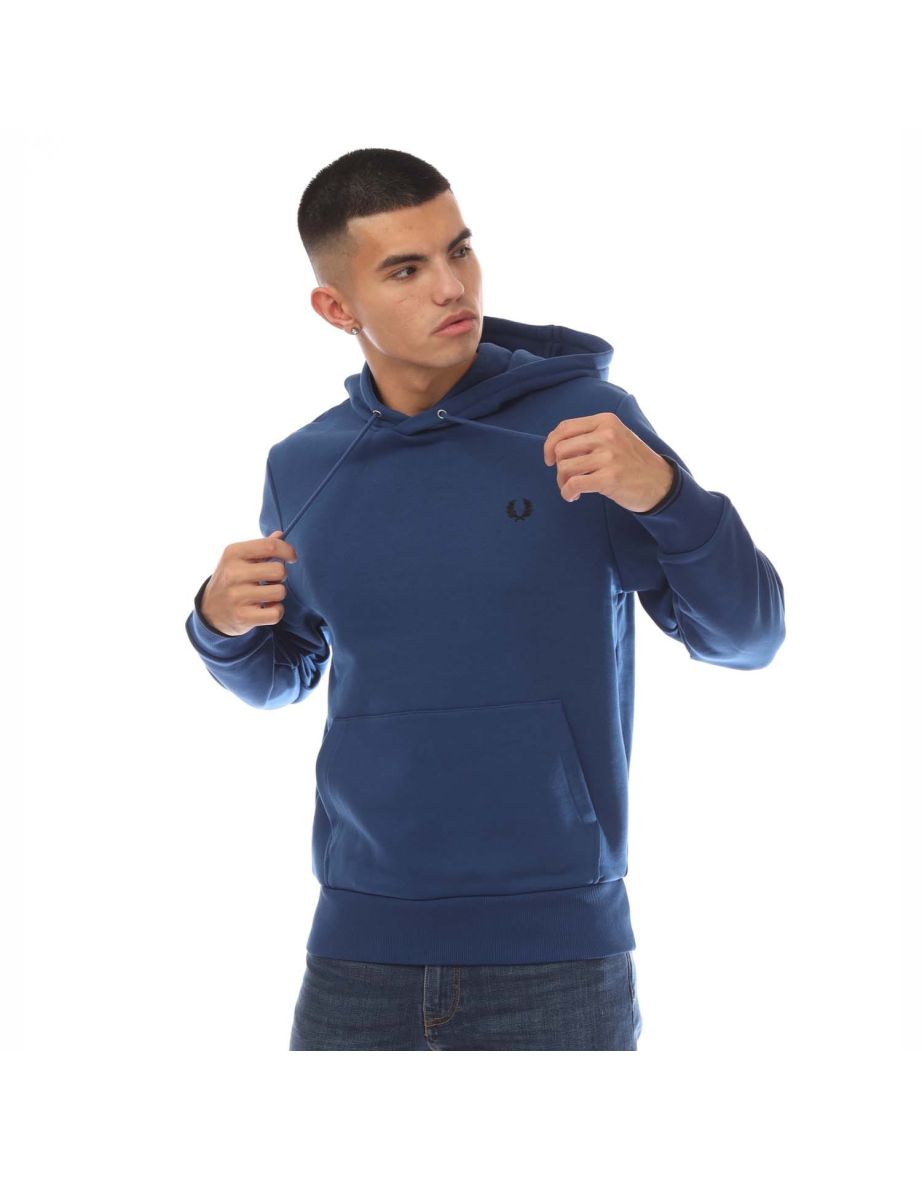 Men's Fred Perry Tipped Hoodie in Blue