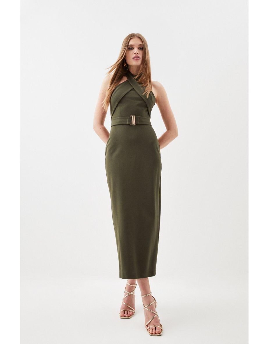 Ponte Belted Midi Dress | Karen Millen