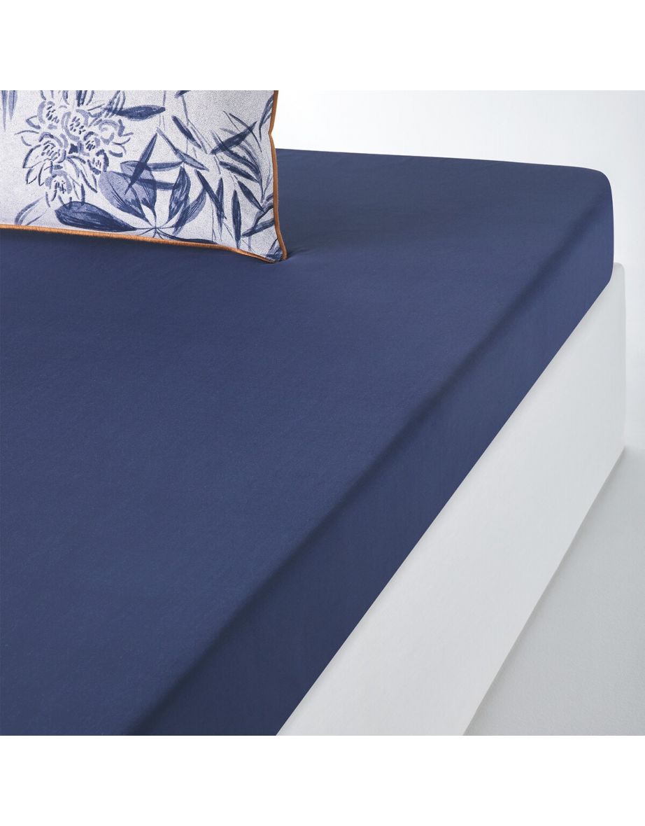 Mishima Plain Cotton Percale 200 Thread Count Fitted Sheet