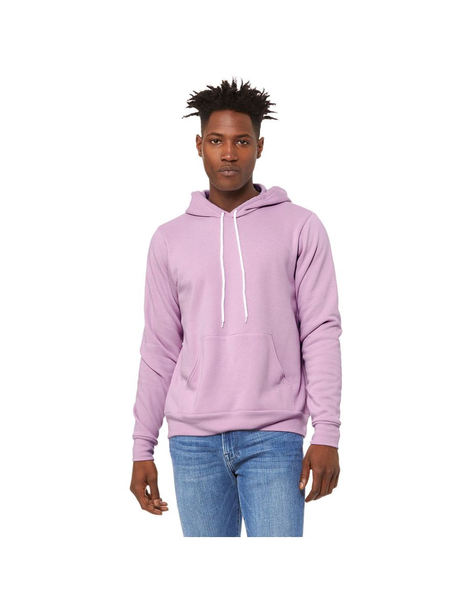 Bella + Canvas Unisex Pullover Polycotton Fleece Hooded Sweatshirt / Hoodie - Lilac - 3