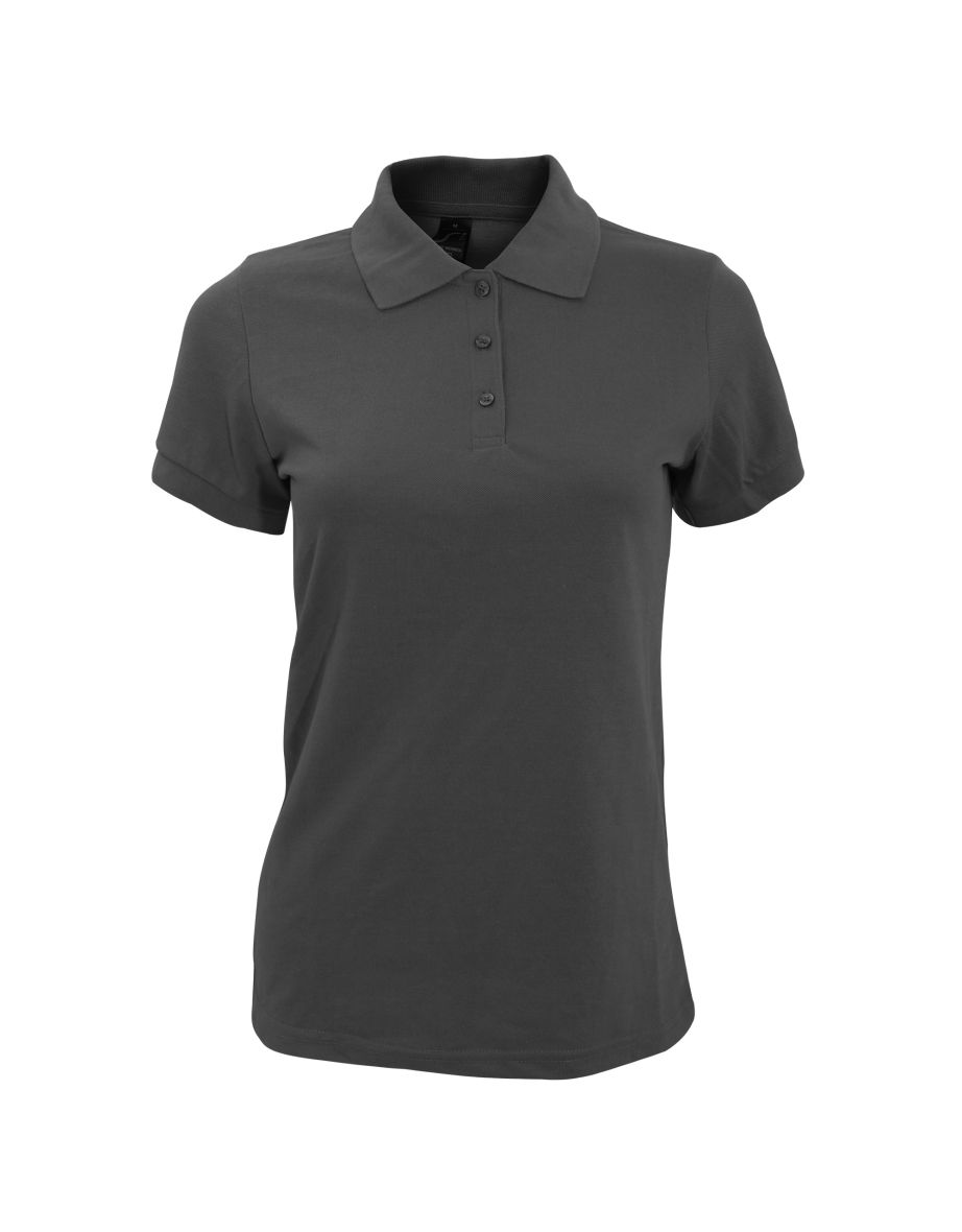 SOLs Womens/Ladies Prime Pique Polo Shirt - Dark Grey