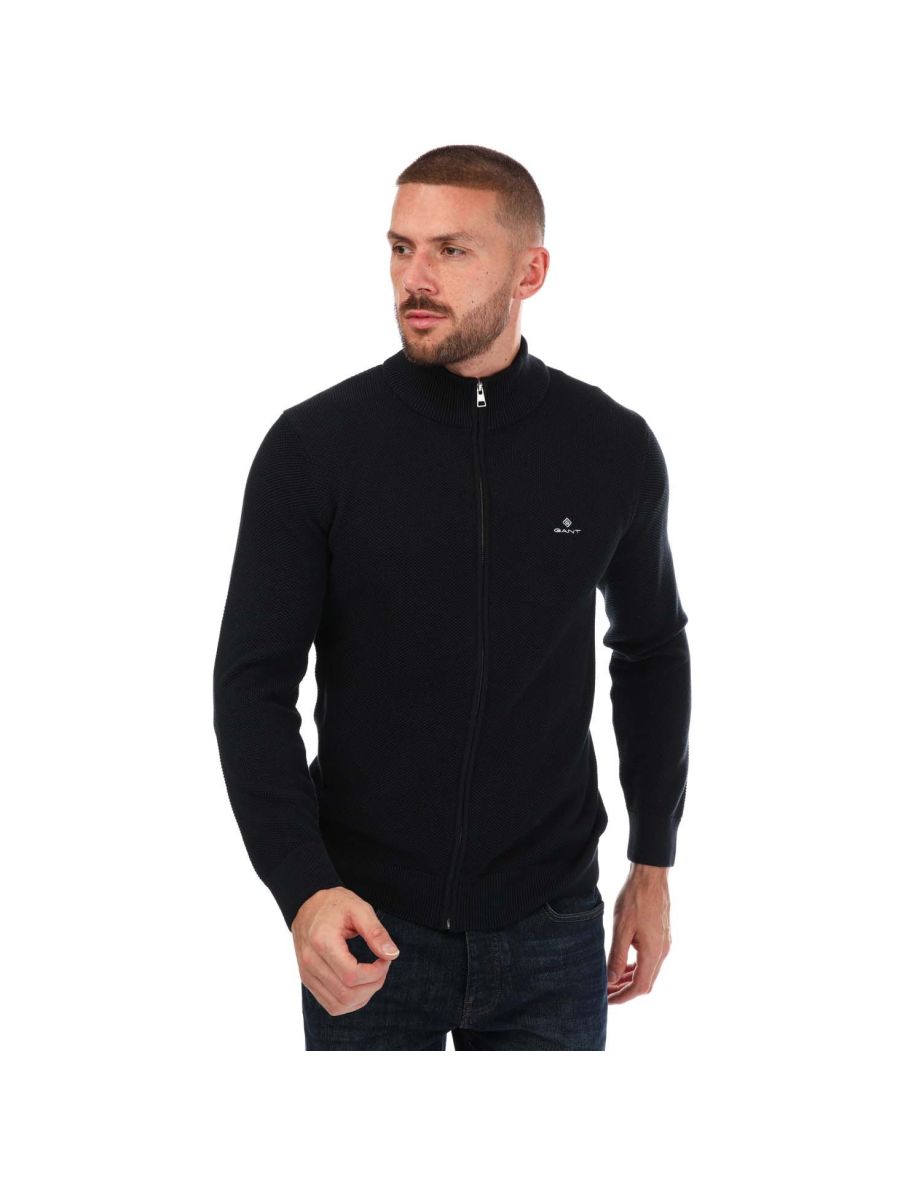 Gant cotton on sale pique zip cardigan