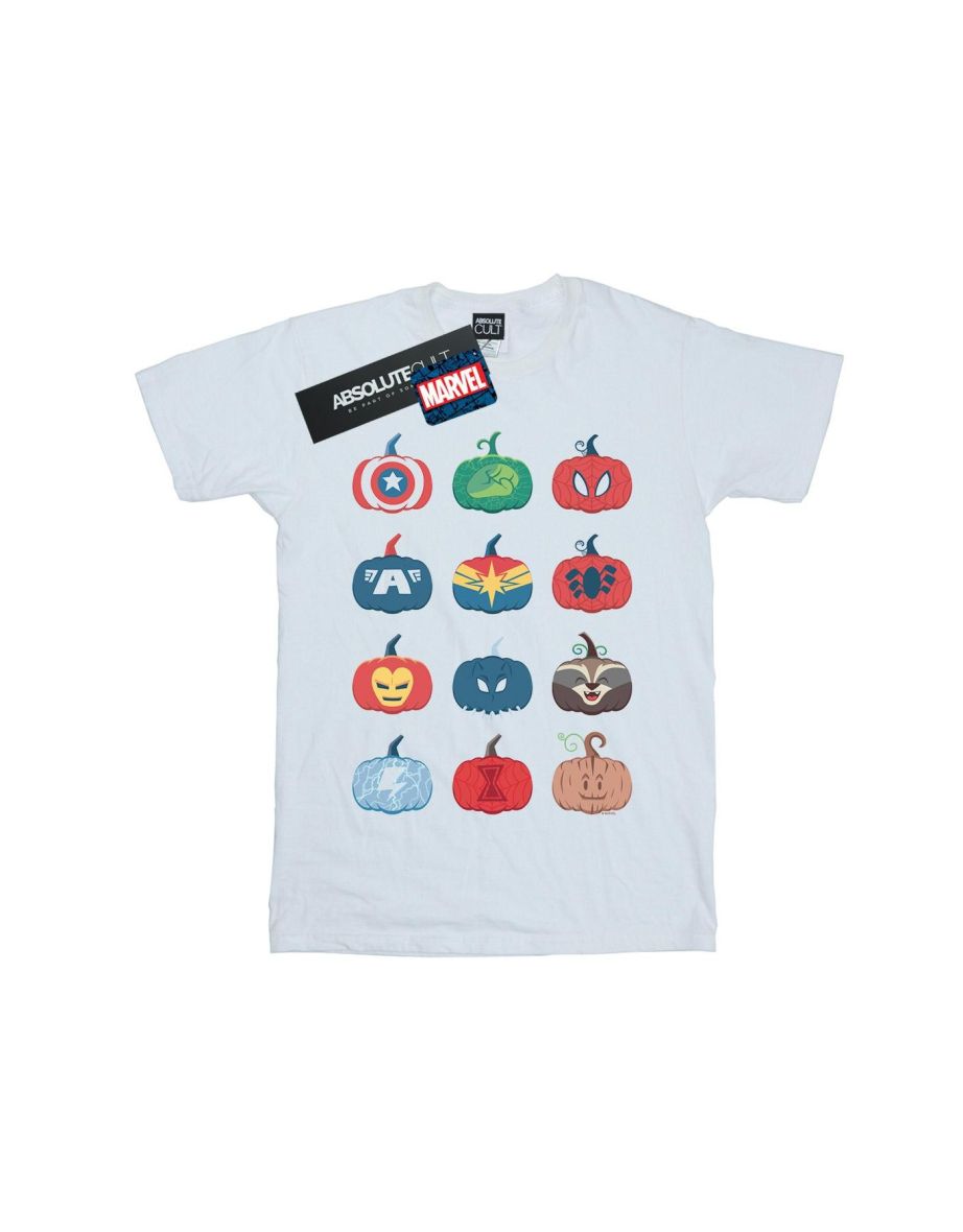 Marvel Boys Avengers Pumpkin Icons T-Shirt - White - 1