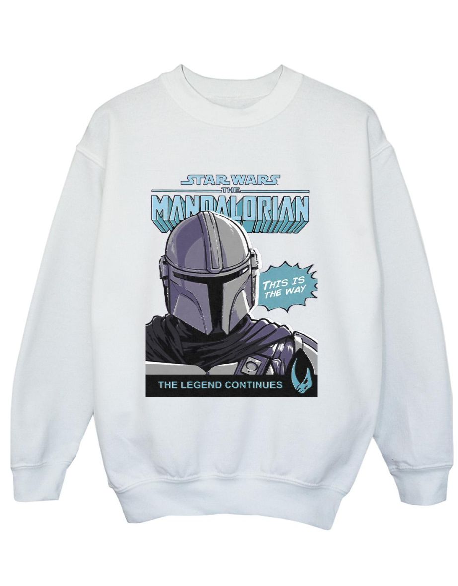 Star Wars The Mandalorian Boys Mando Comic Cover Sweatshirt - White
