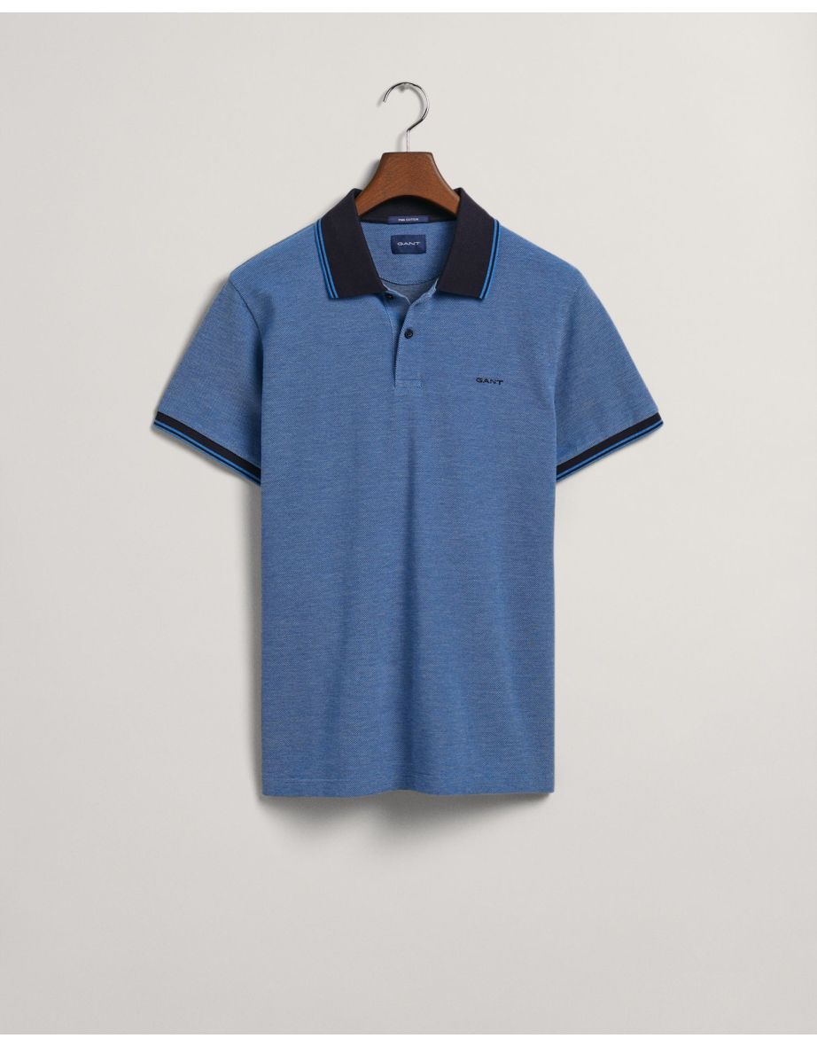 Men's Gant 4 Col Oxford Polo Shirt in Blue - 1