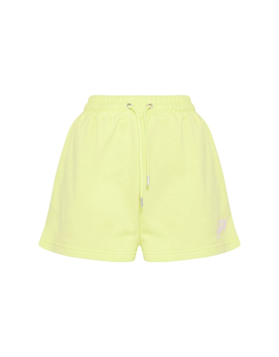 Lime Slogan Print Oversized Lightweight Runner Shorts - 5