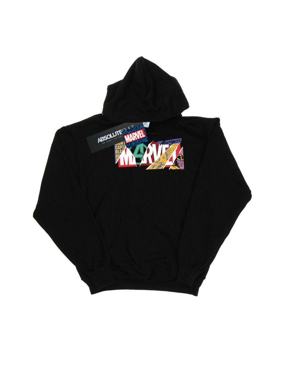 Marvel Girls Collage Logo Hoodie - Black - 1