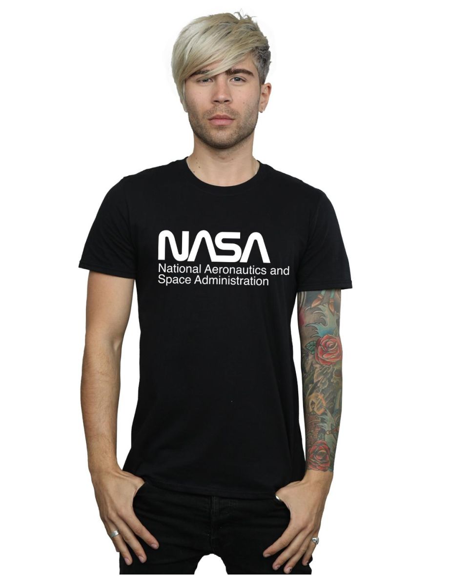 NASA Mens Logo One Tone T-Shirt - Black