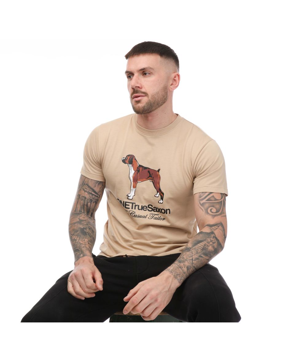 Men's One True Saxon Dawg T-Shirt in Cream - 3