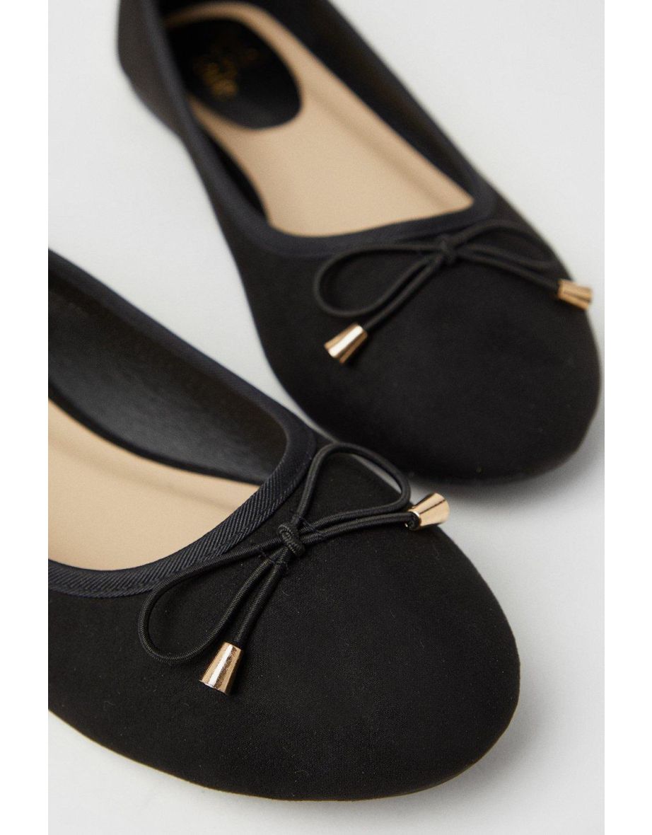 Good For The Sole: Wide Fit Tonya Comfort Bow Detailed Ballerinas - 3