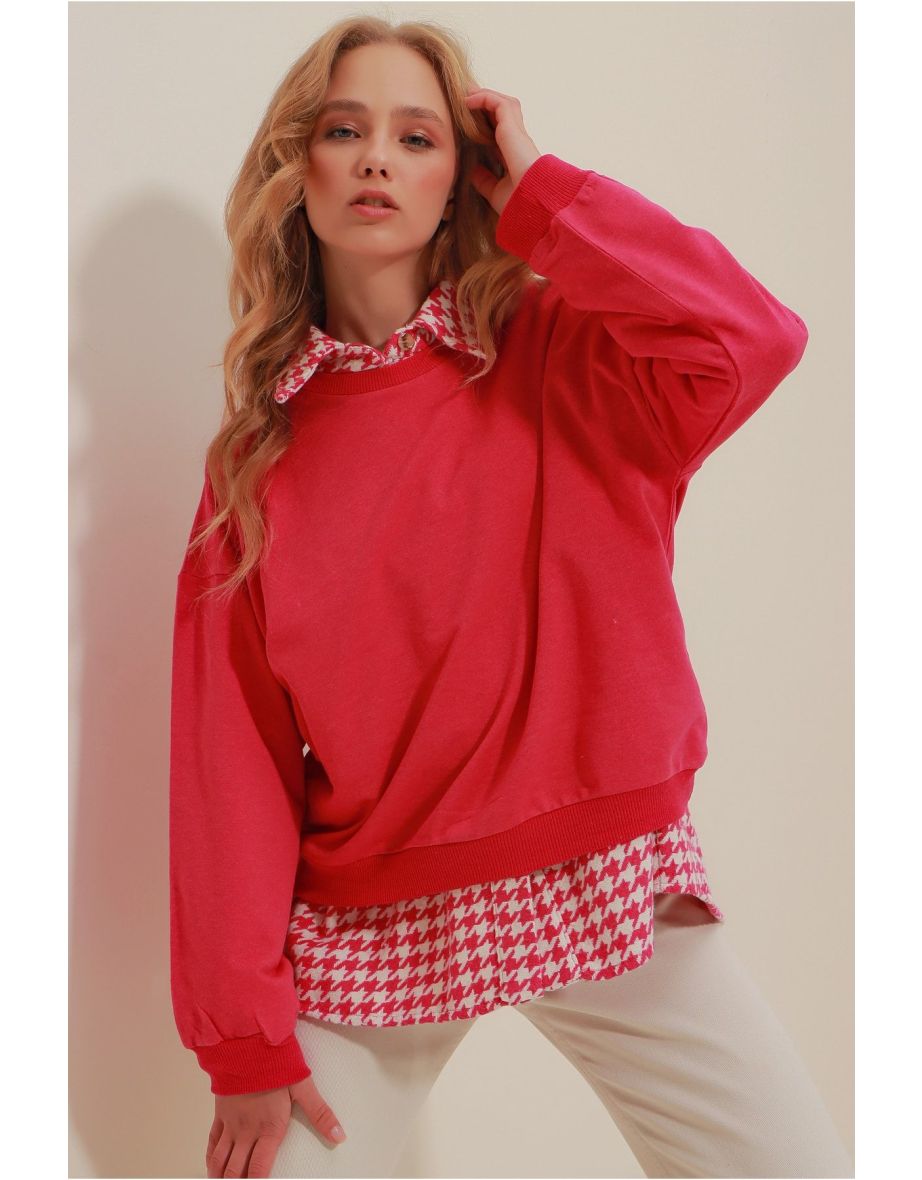 Sweatshirt - Pink - Oversize