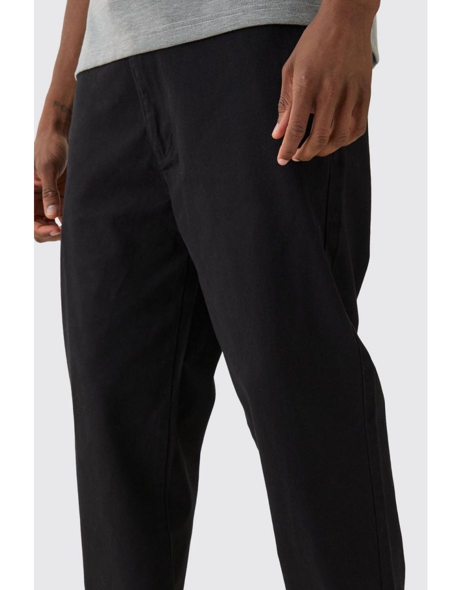 Tall Fixed Waist Slim Cropped Chino Trouser - black - 2