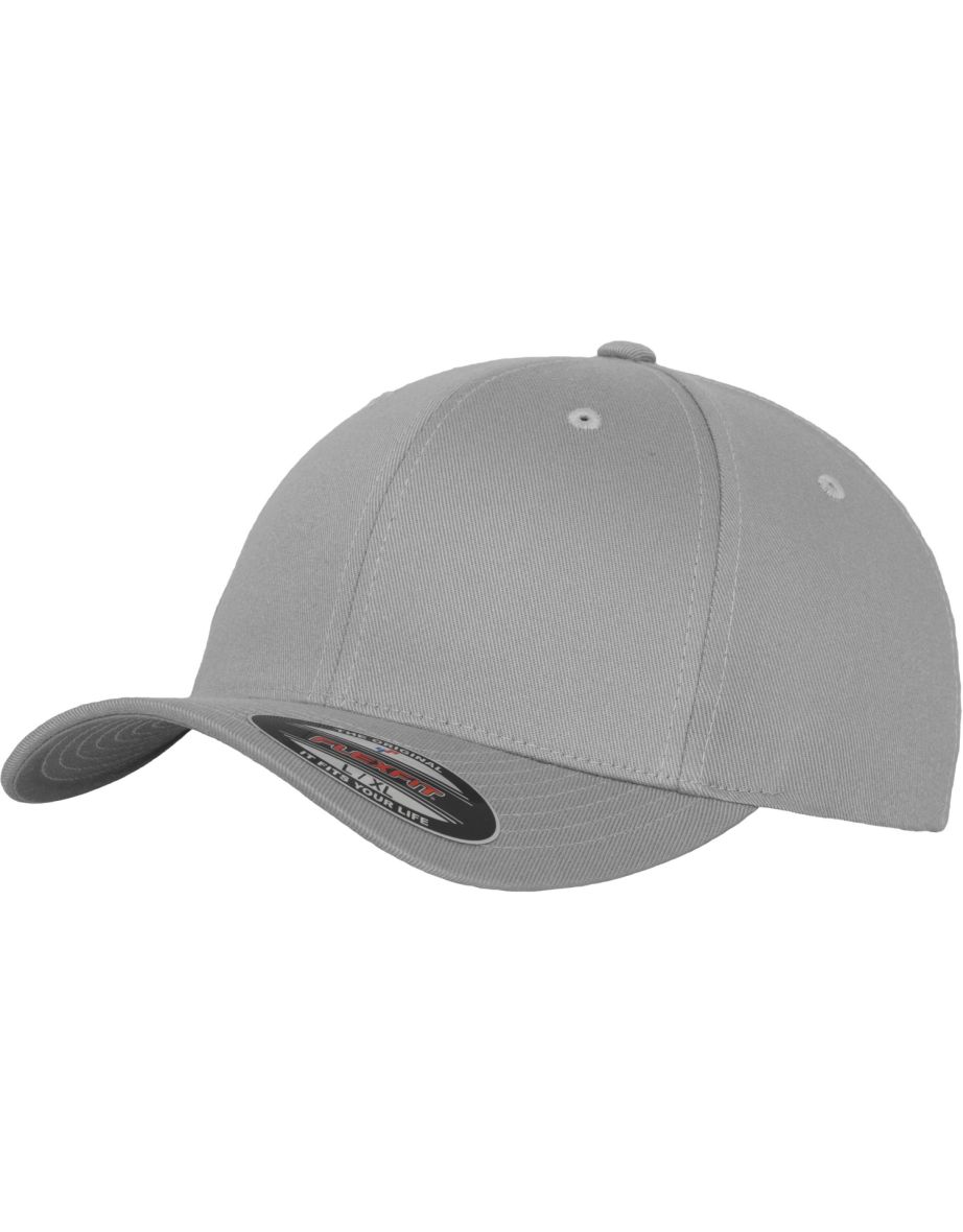 Yupoong Mens Flexfit Fitted Baseball Cap - Silver