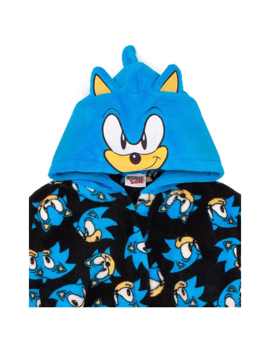 Sonic The Hedgehog Childrens/Kids Dressing Gown - Black/Blue - 3