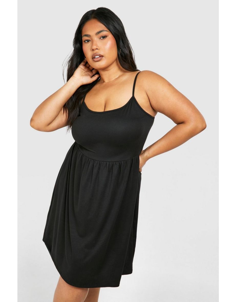 Shop Plus Strappy Sundress black Online in Qatar VogaCloset