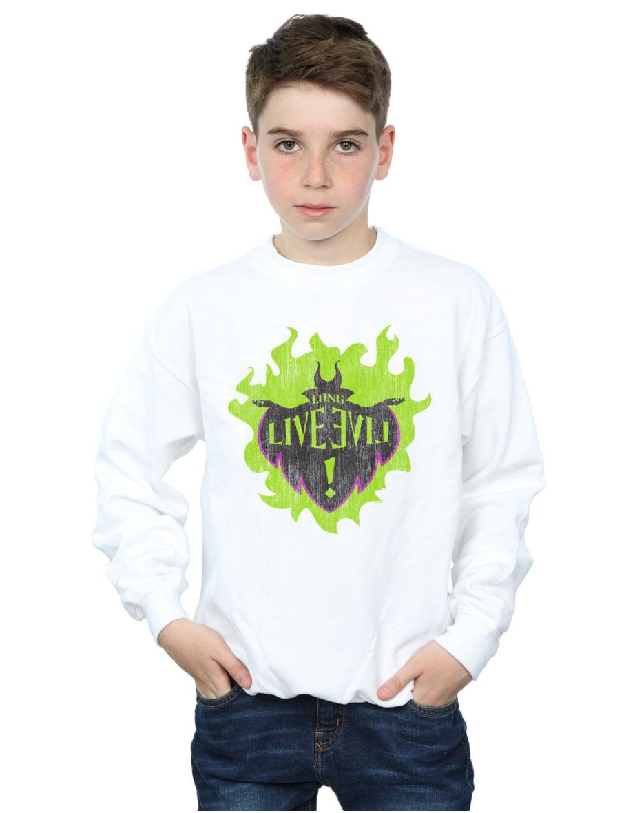 Disney Boys The Descendants Maleficent Long Live Sweatshirt - White