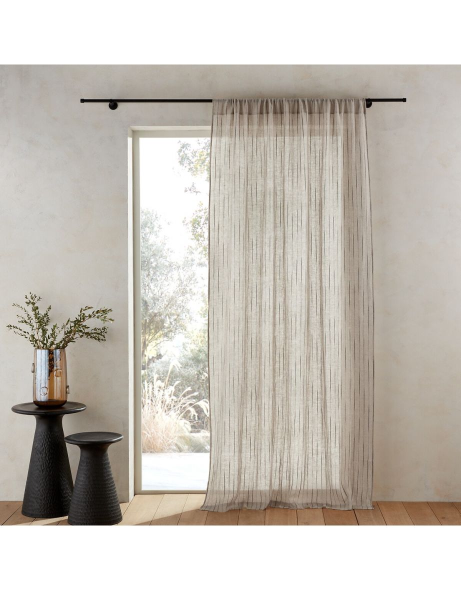 Patcha Embroidered Linen Voile Curtain