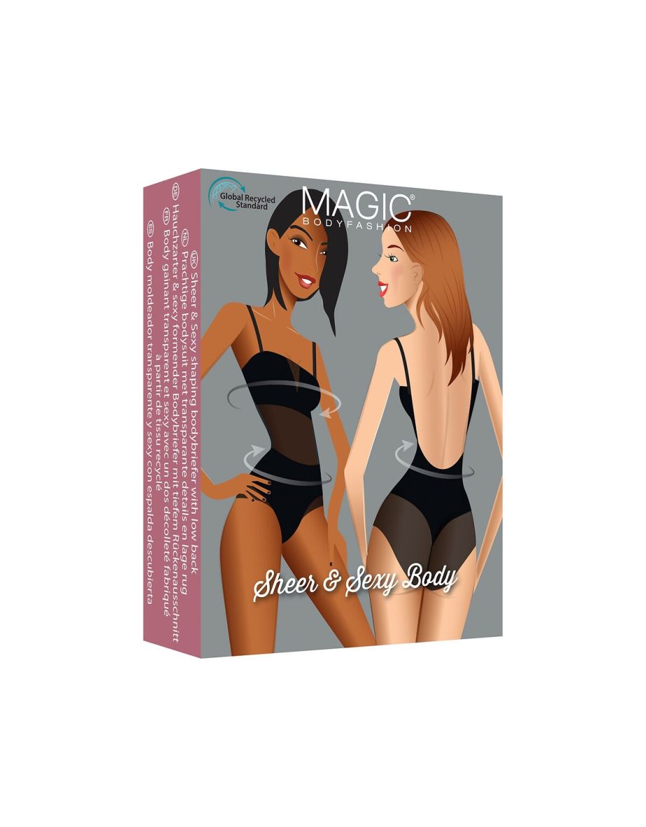 Sheer & Sexy Bodysuit with Tulle Panel - 3