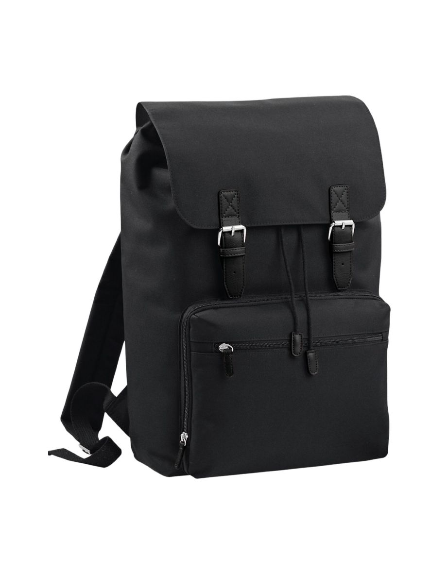 BagBase Vintage Laptop Backpack - Black/Black