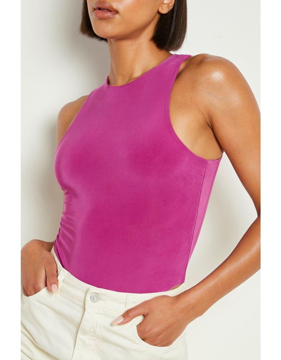 Neon Racer Slinky Bodysuit - neon purple - 3