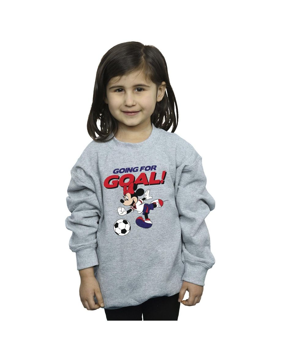 Disney Girls Minnie Mouse Going For Goal Sweatshirt - Sports Grey
