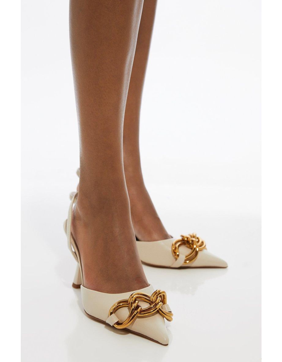 Leather Chain Detail Heel - 1