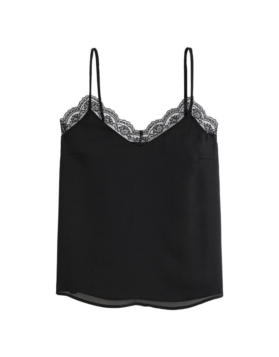 V-Neck Cami with Shoestring Straps - 4