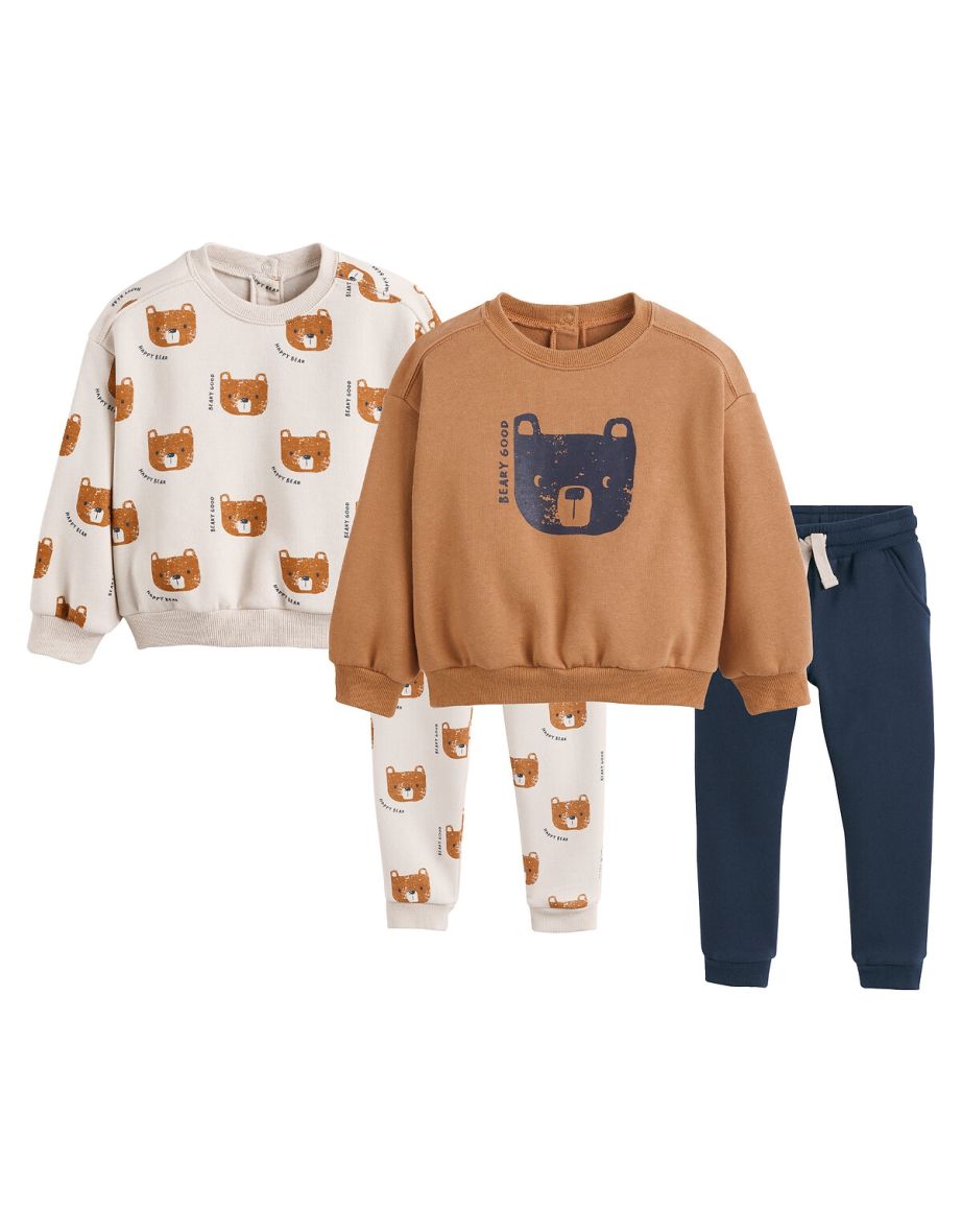 Pack of 2 Outfits with Bear Print in Cotton Mix