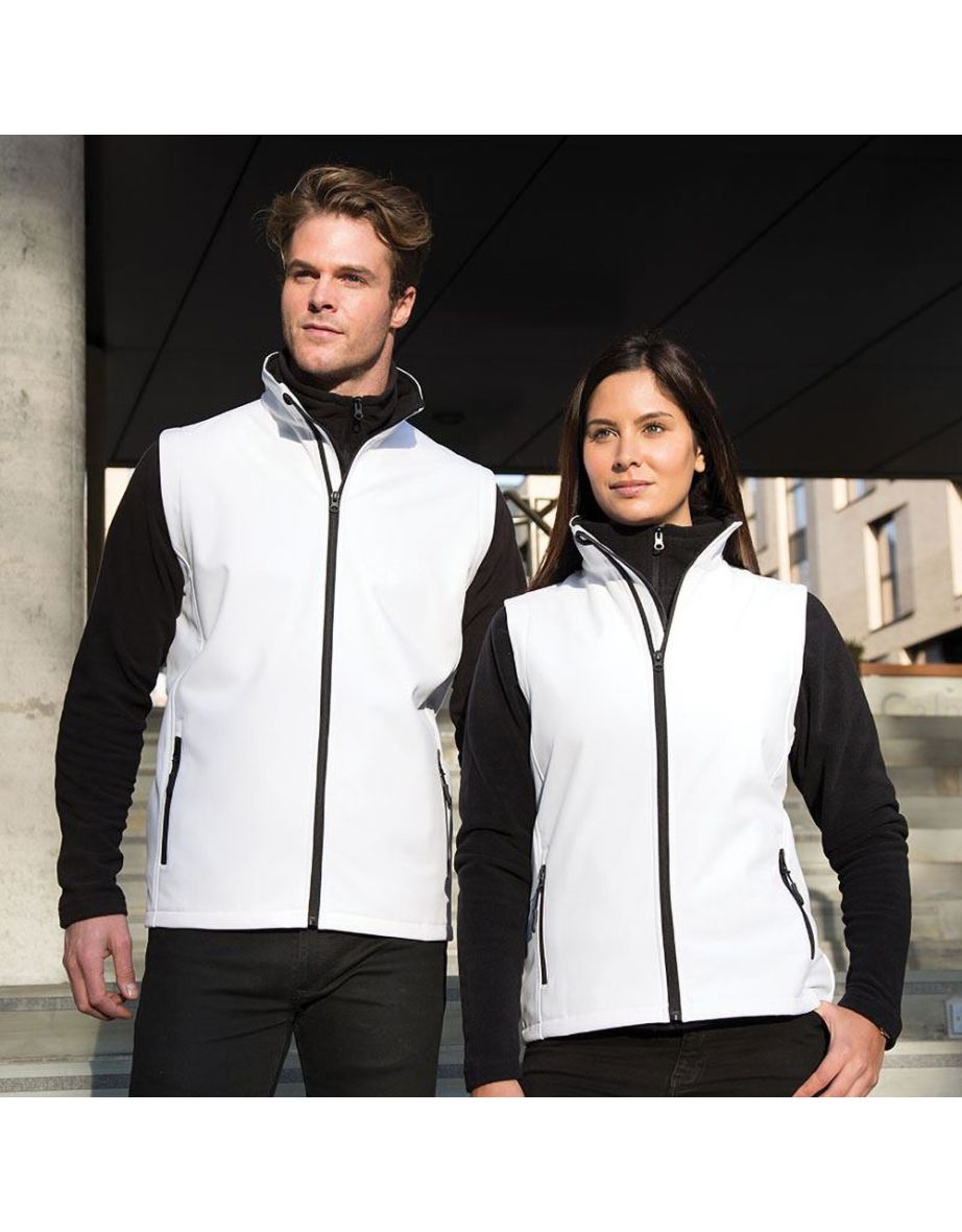Result Core Womens/Ladies Printable Softshell Bodywarmer - White /Black - 3