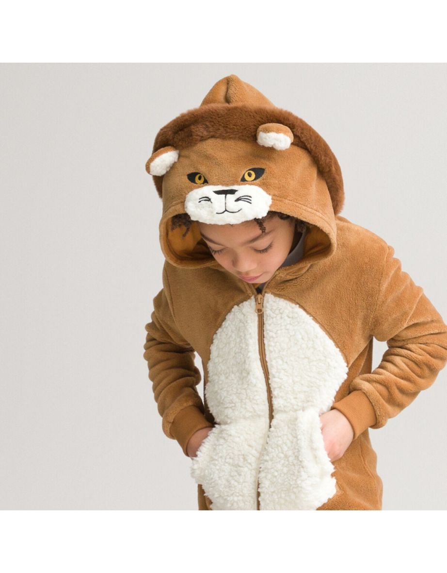 Fleece Hooded Lion Onesie - 4