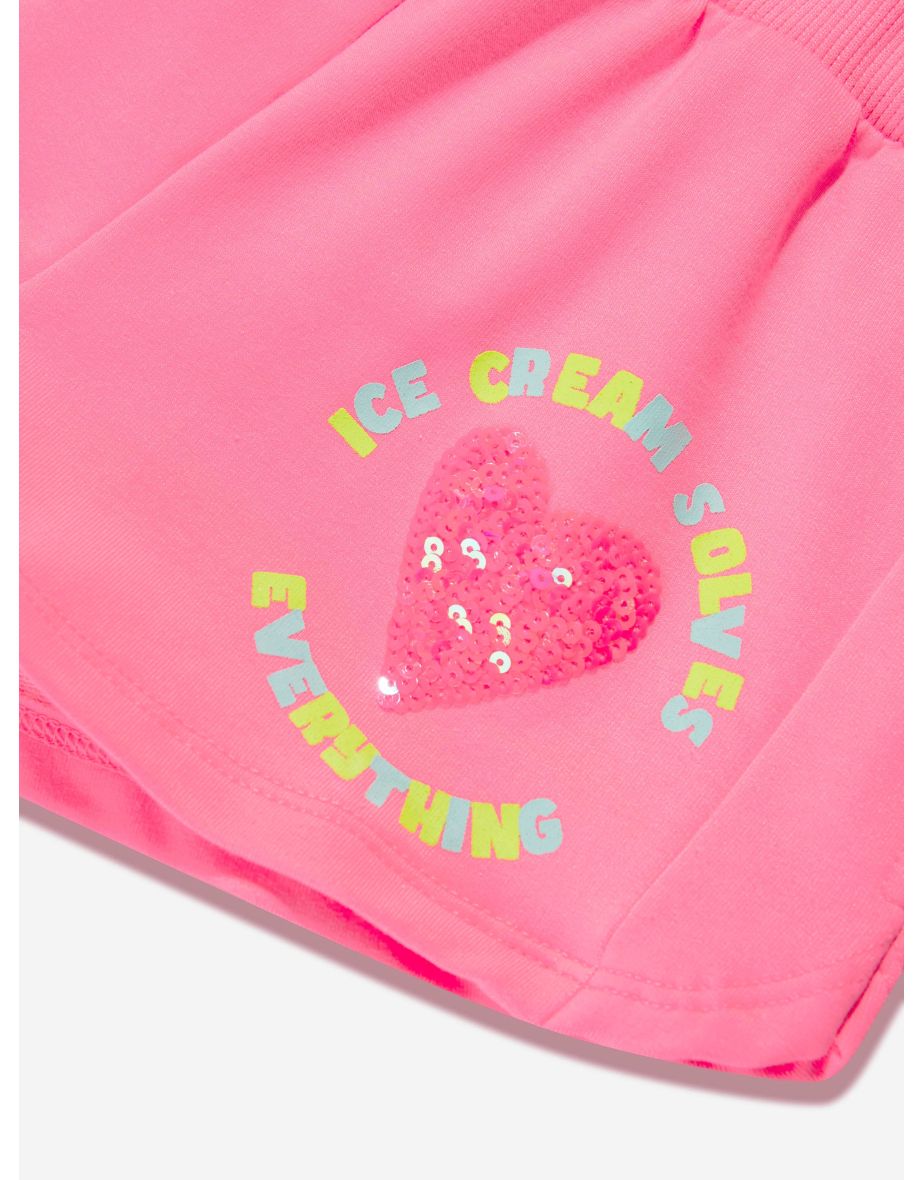 Girls French Terry Shorts in Pink - 3
