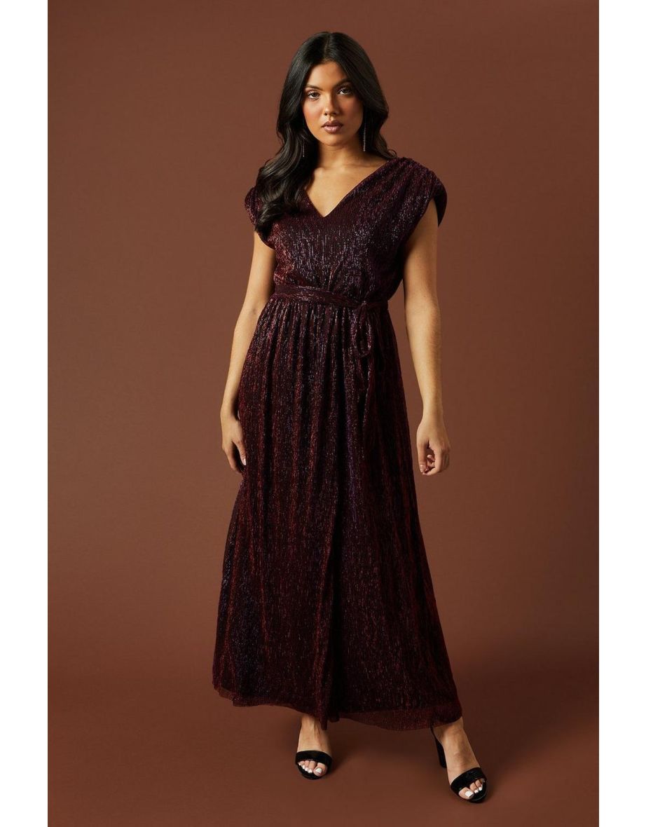 Occasion Plisse Split Maxi Dress