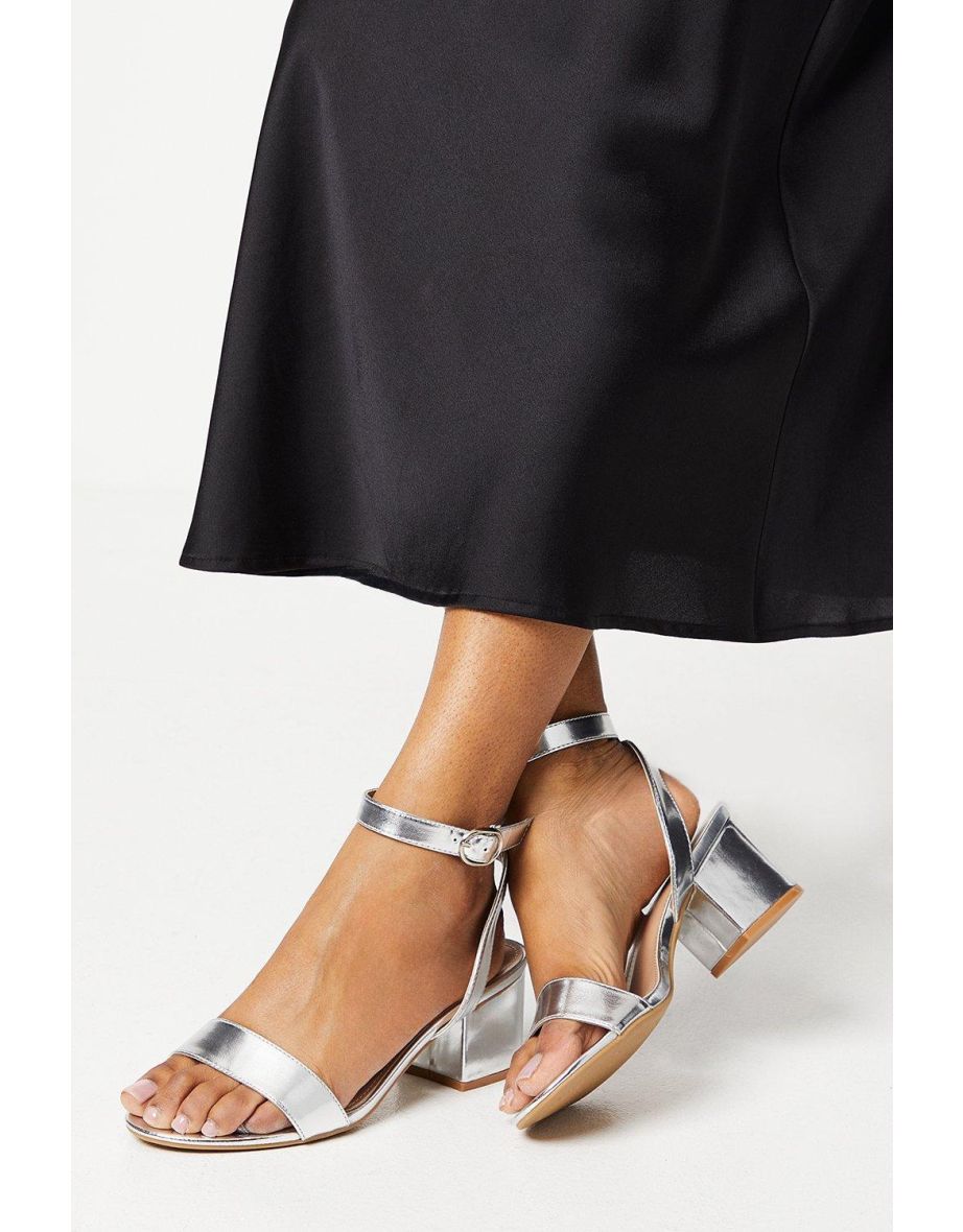 Wide Fit Tommi Barely There Mid Block Heel Sandals