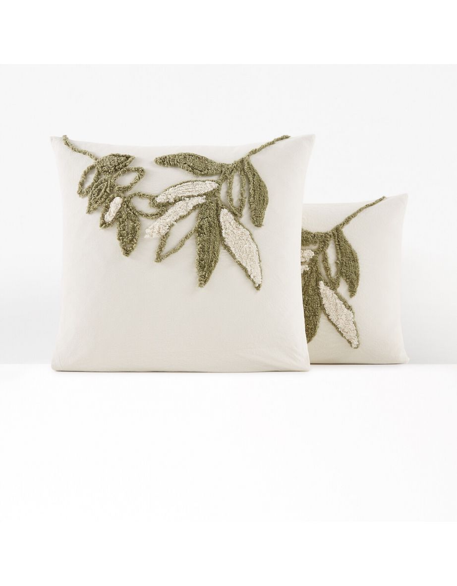 Piana Embroidered Foliage Cotton Pillowcase