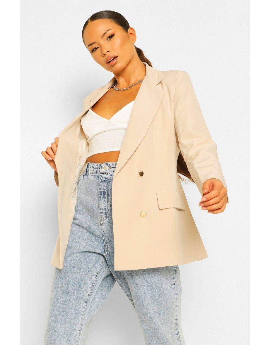 Double Breasted Military Blazer - natural - 3